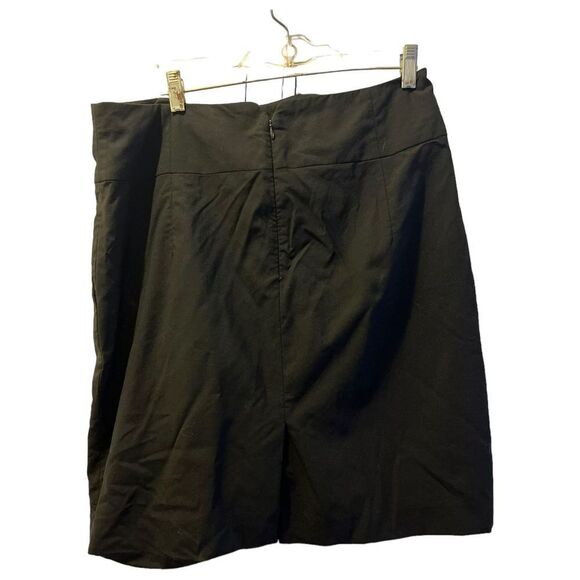 Banana Republic Wrap Skirt Black Pleated Knee Length Pockets Women's Size 14 - Picture 7 of 7